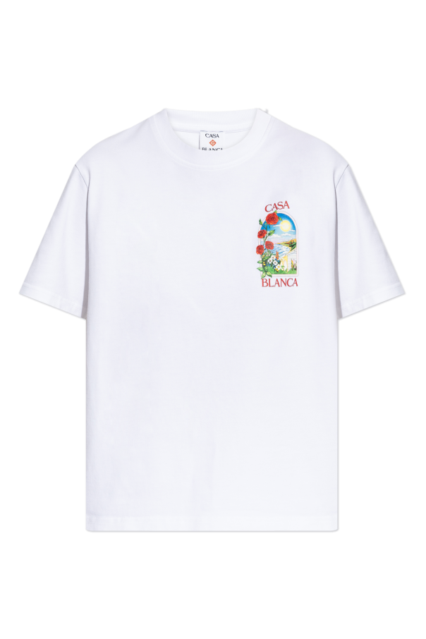 Biały T-shirt z nadrukiem Casablanca - Vitkac Polska